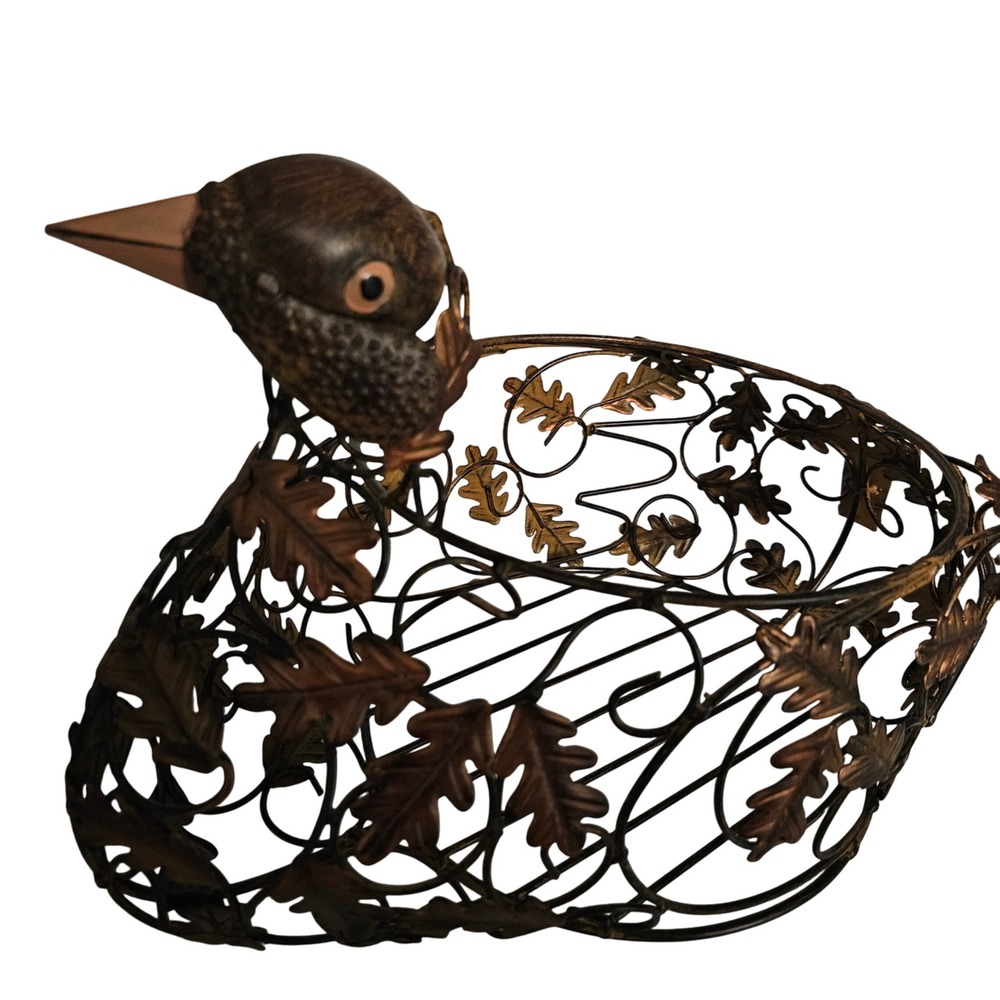 Vintage Rustic Turkey Metal Wire Basket Decorative Trinket Holder Table Decor